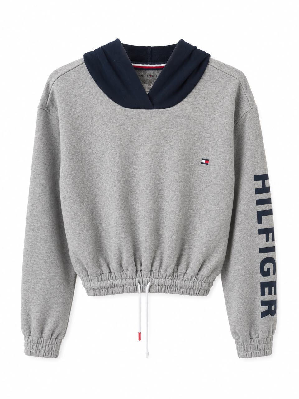 Tommy Hilfiger Cropped Hoodie – Grey/Navy-XS