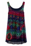 Desigual Layered Printed Tunic Dress – Multicolor-L