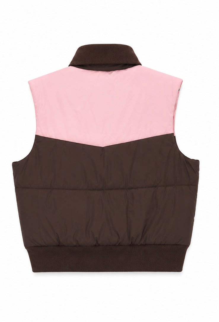 adidas Originals Puffer Vest – Pink/Brown-M
