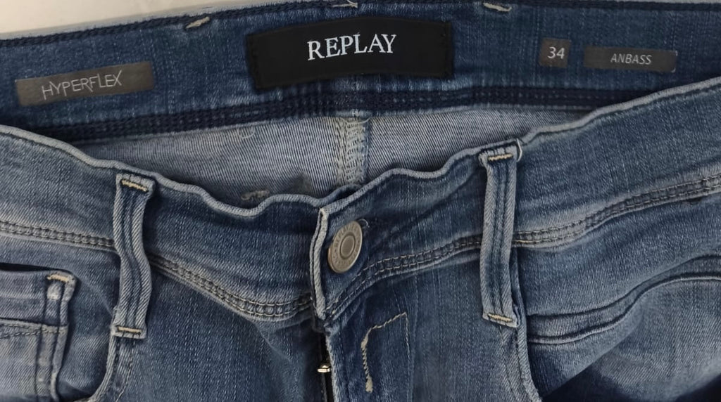 Replay Anbass Hyperflex Jeans – Light Blue Wash-W34