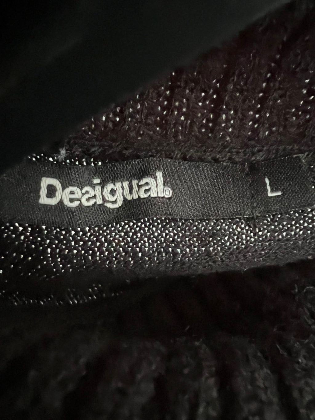 Desigual Γυναικεία Πλεκτή Μπλούζα με Floral Print – Μαύρη-L
