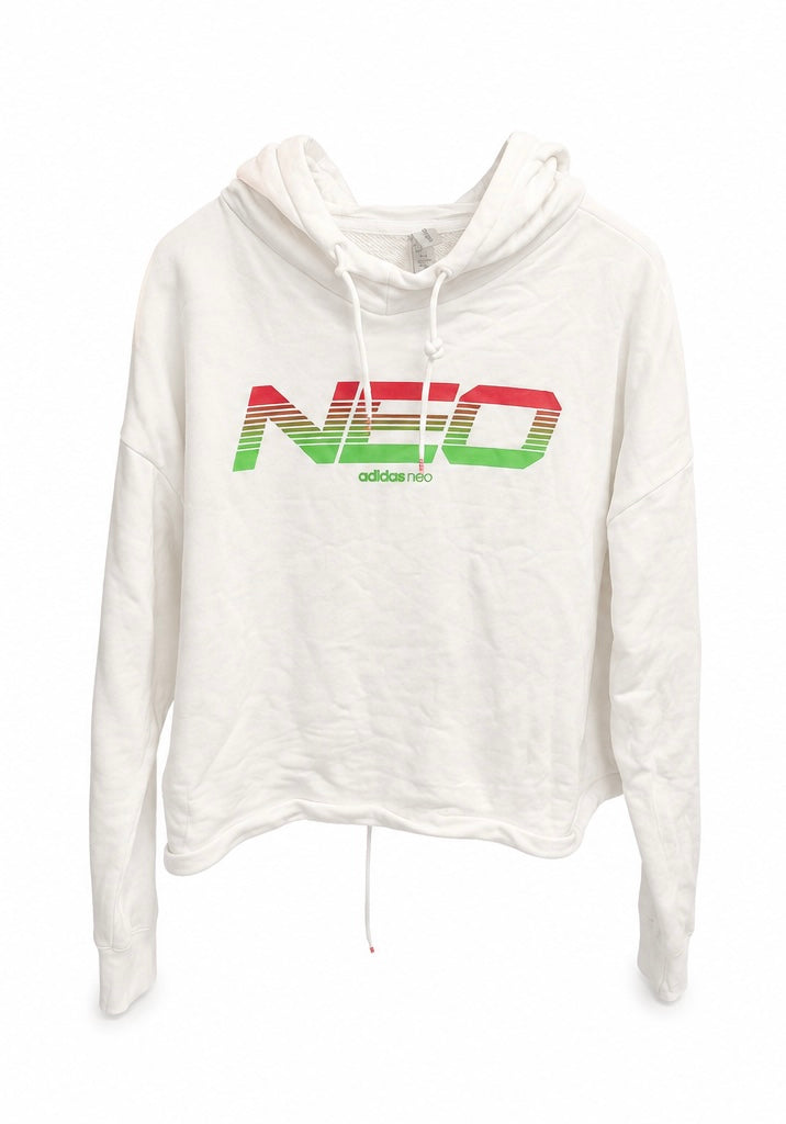 Adidas Neo Γυναικεία Μπλούζα Φούτερ με Κουκούλα – Λευκό – Size M