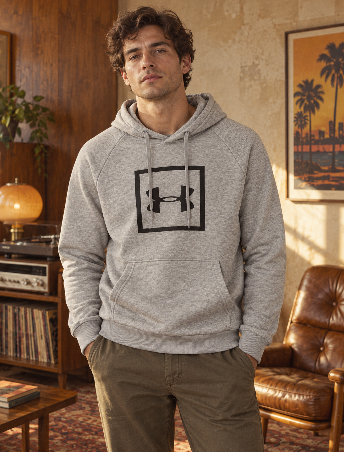 Under Armour Ανδρικό Φούτερ Γκρι - M