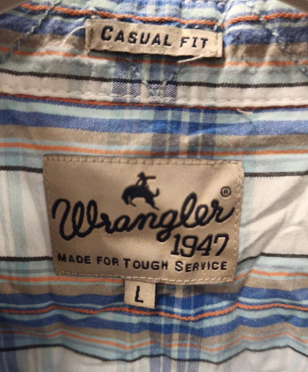 Wrangler Ανδρικό Κοντομάνικο Καρό Πουκάμισο – Λευκό/Μπλε – L