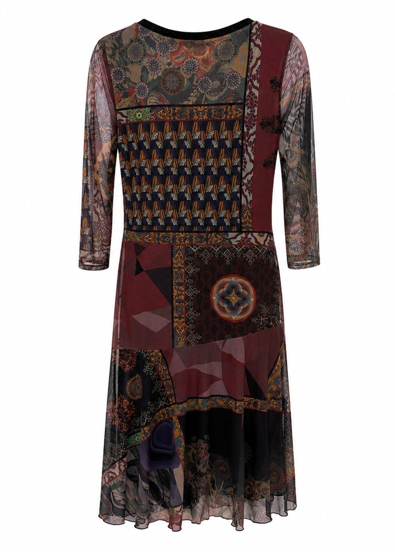 Desigual Patchwork Mesh Dress – Multicolor-L