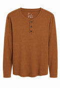 GAP Henley Long Sleeve T-Shirt – Brown-M
