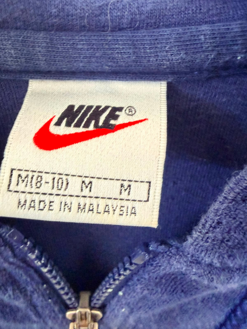 Nike Velour Zip Hoodie – Navy Blue-M