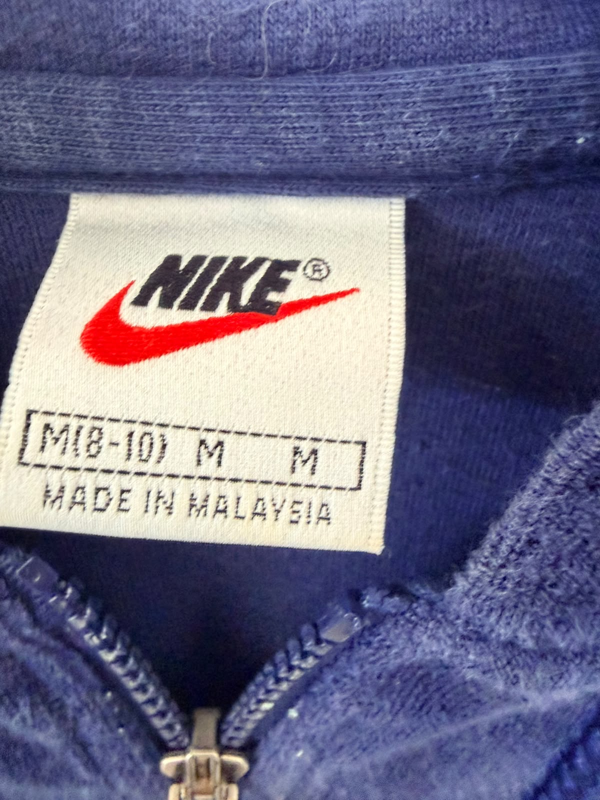 Nike Velour Zip Hoodie – Navy Blue-M