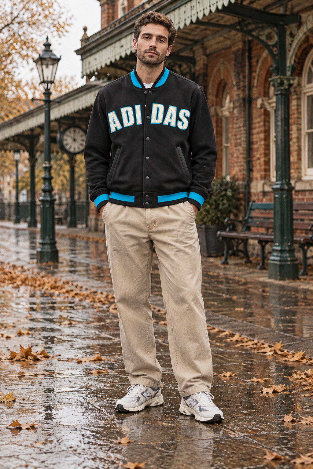 Adidas Originals Ανδρική Ζακέτα Bomber – Μαύρο Γαλάζιο - XL