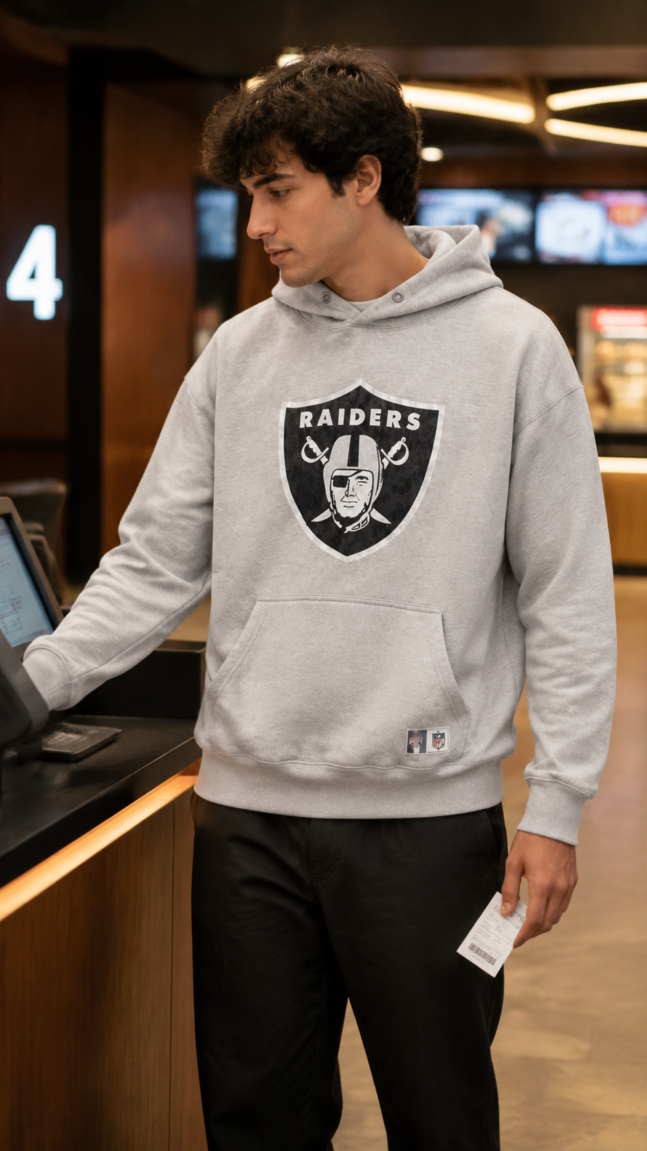 NFL Las Vegas Raiders Ανδρικό Φούτερ με Κουκούλα – Γκρι – L