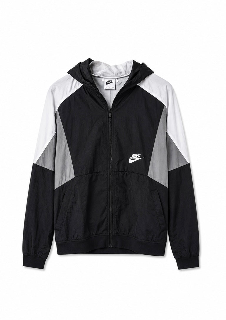 Nike Ανδρικό Αντιανεμικό Μπουφάν με Κουκούλα – Μαύρο/Λευκό/Γκρι – L