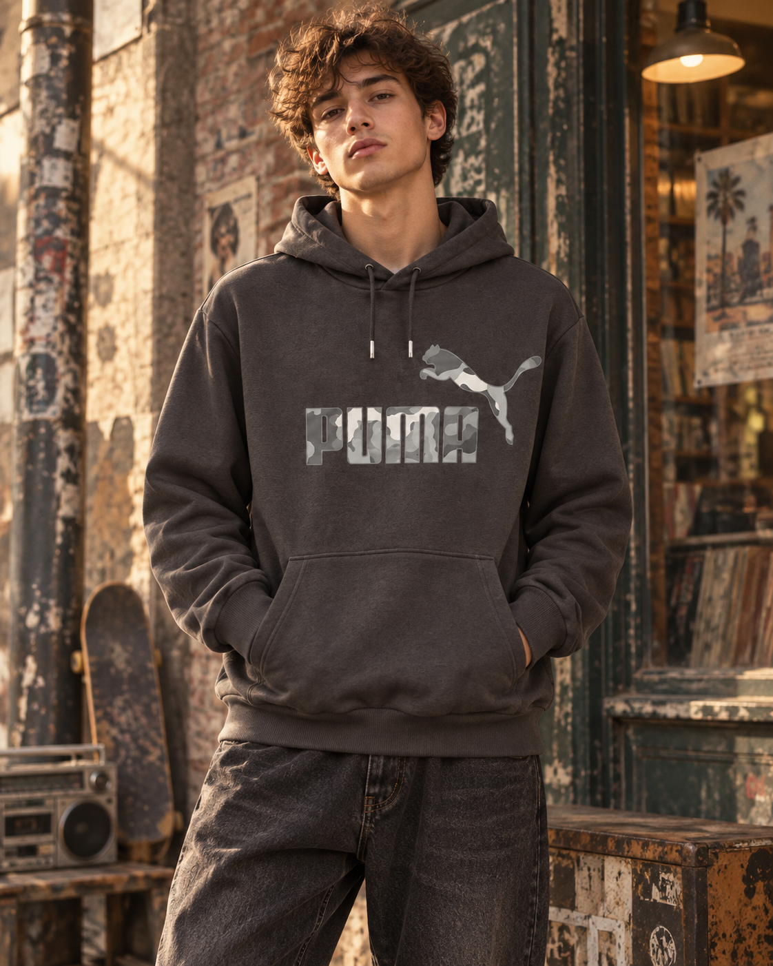 Puma Ανδρικό Φούτερ Μαύρο – XL