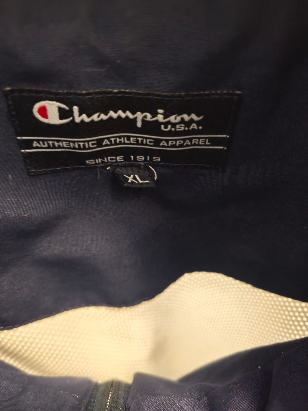 Champion Track Jacket – White/Navy-XL