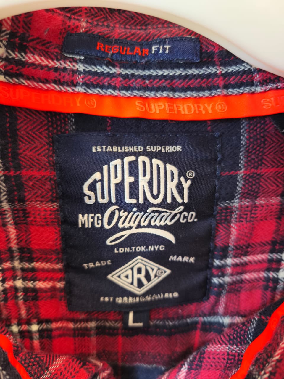 Superdry Flannel Check Shirt – Red / Navy-L