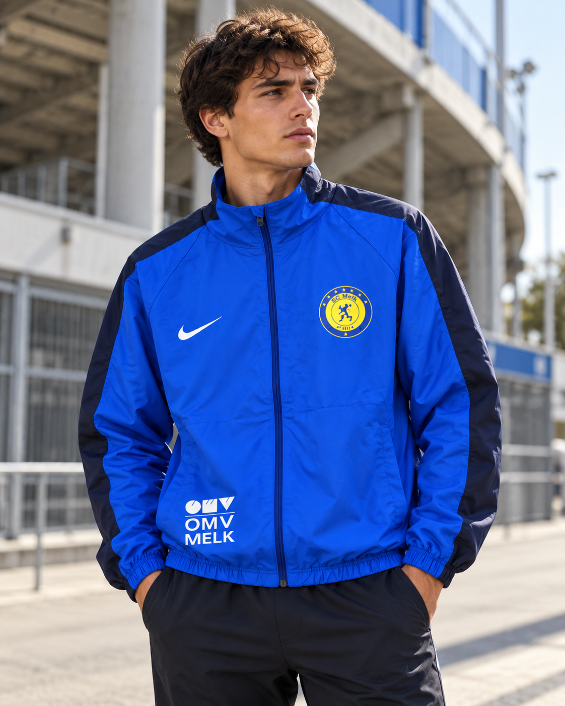 Nike Ανδρικό Μπουφάν Μπλε - L