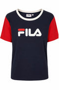 FILA Γυναικείο Logo T-Shirt – Μπλε / Κόκκινο-M
