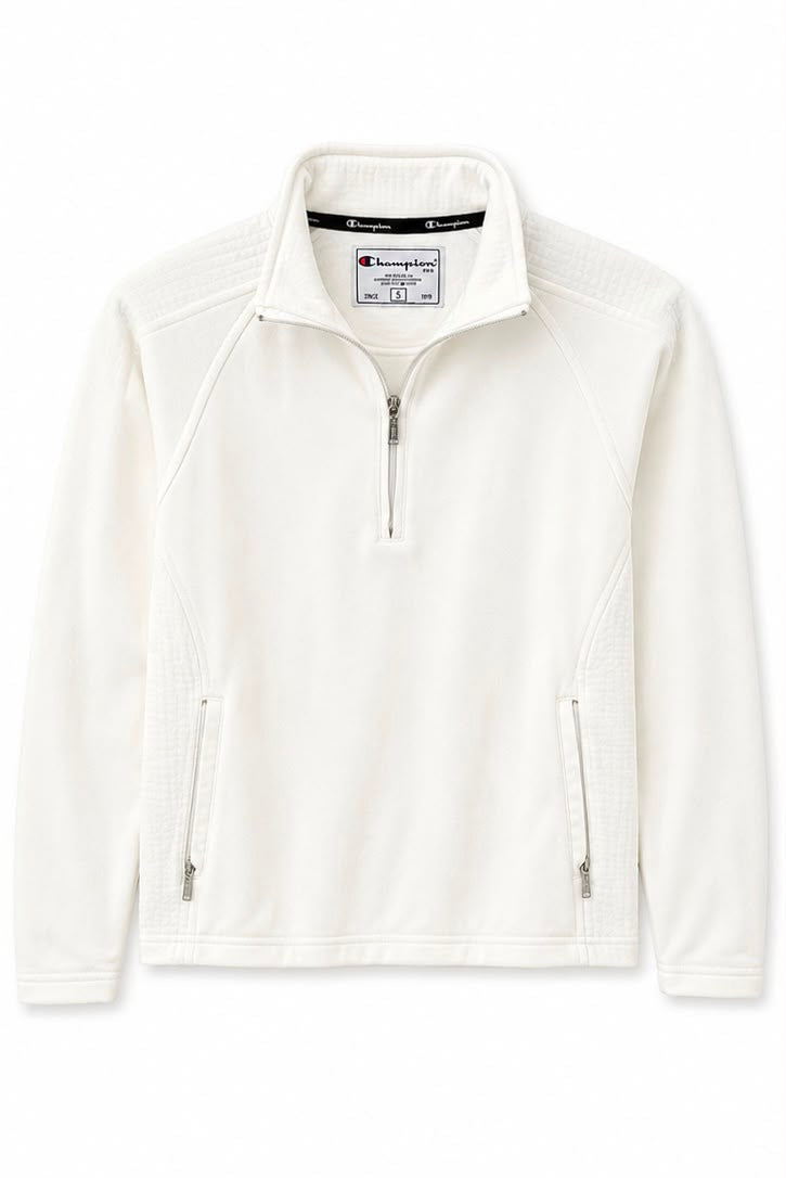Champion Γυναικεία Fleece Μπλούζα 1/4 Zip Λευκή –S