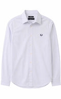 Fred Perry Slim Fit Ανδρικό Πουκάμισο Ριγέ Γαλάζιο/Λευκό –S
