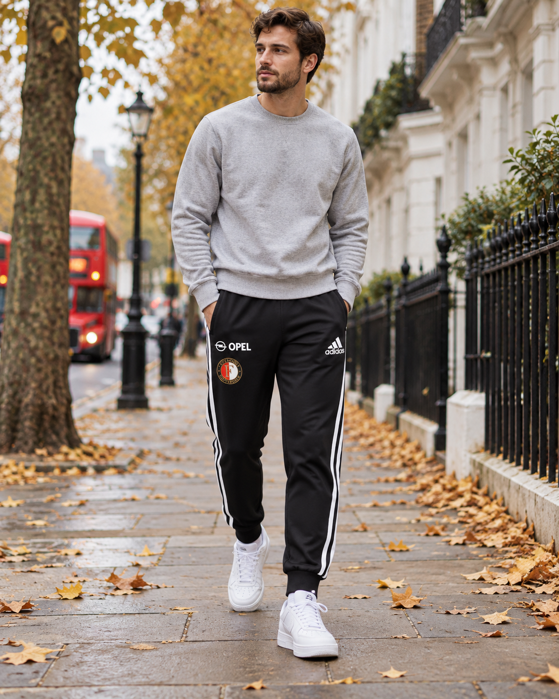 Adidas Feyenoord Ανδρικό Παντελόνι Φόρμας – Μαύρο – L