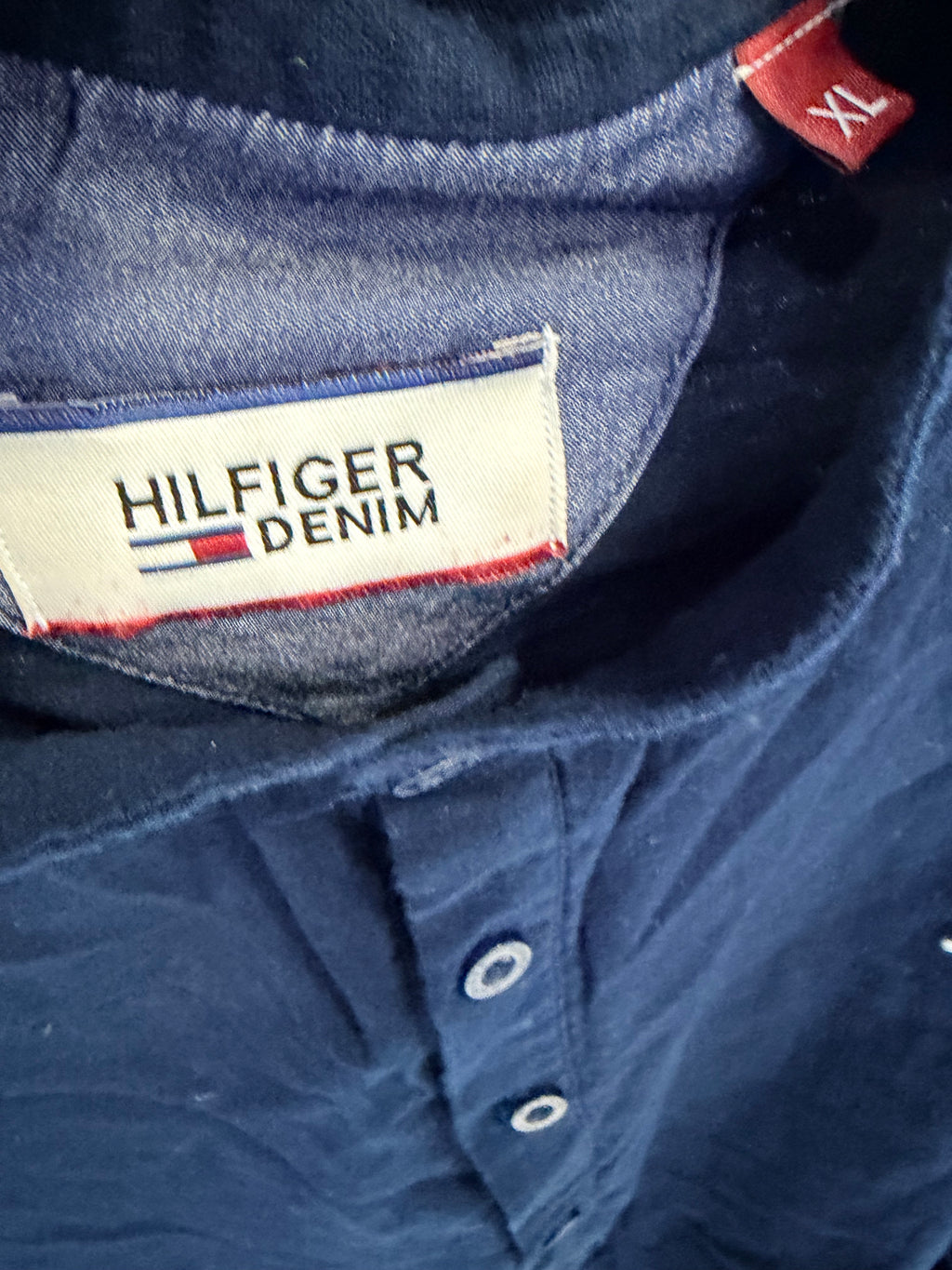 Tommy Hilfiger Denim Grandad Collar Shirt Μπλε-L