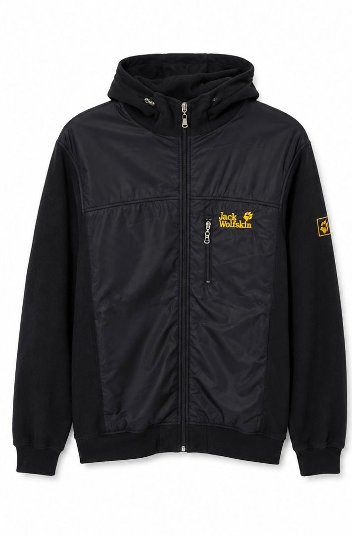 Jack Wolfskin Hybrid Hooded Jacket – Μαύρο-4XL
