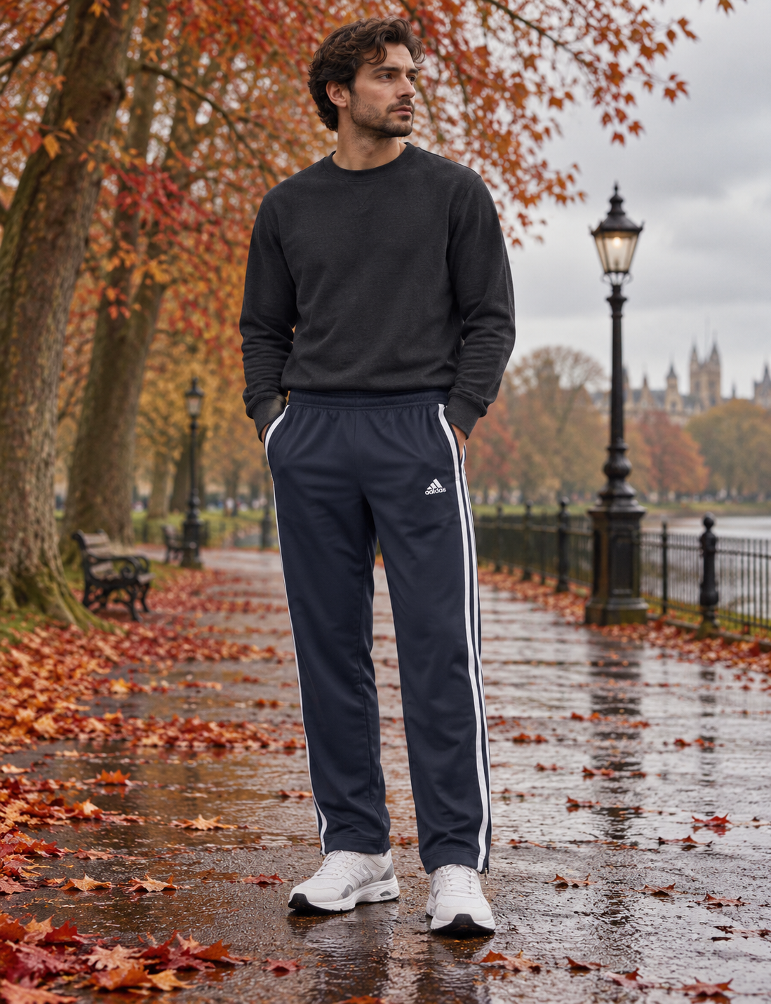 Adidas Ανδρικό Παντελόνι Μπλε - 3XL