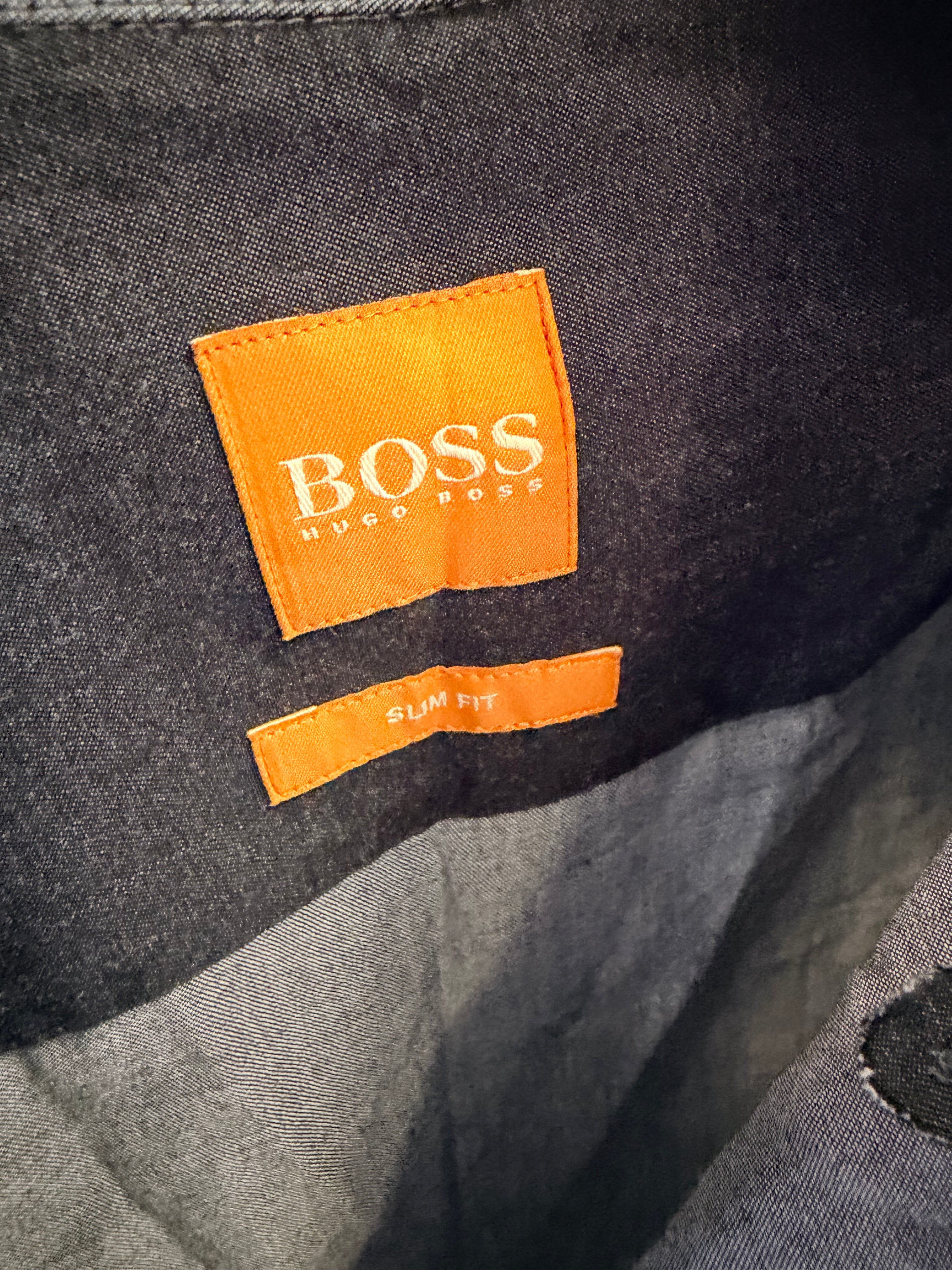 BOSS Orange Slim Fit Γκρι Πουκάμισο-S