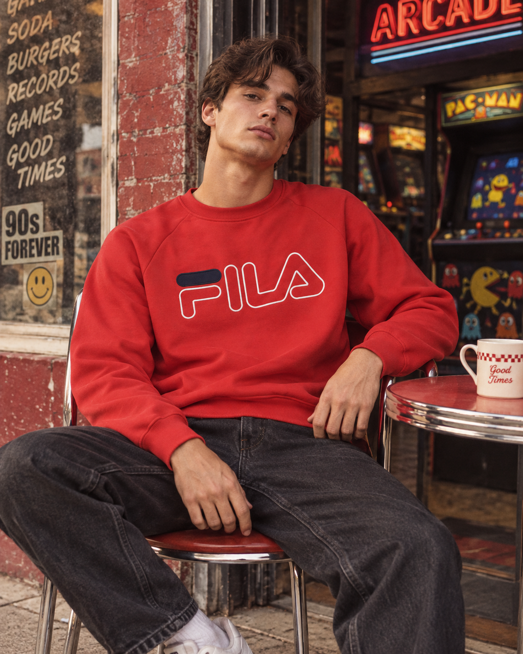 Fila Ανδρικό Φούτερ Κόκκινο – M
