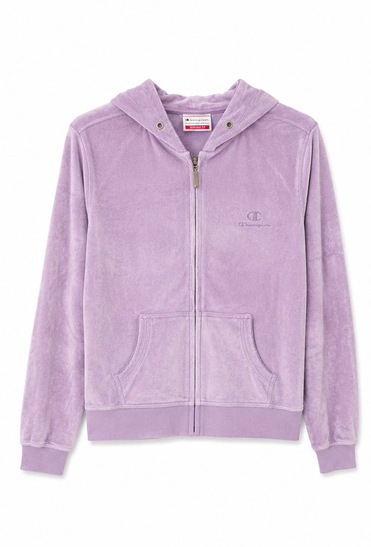 Champion Velour Zip Hoodie – Lavender-L