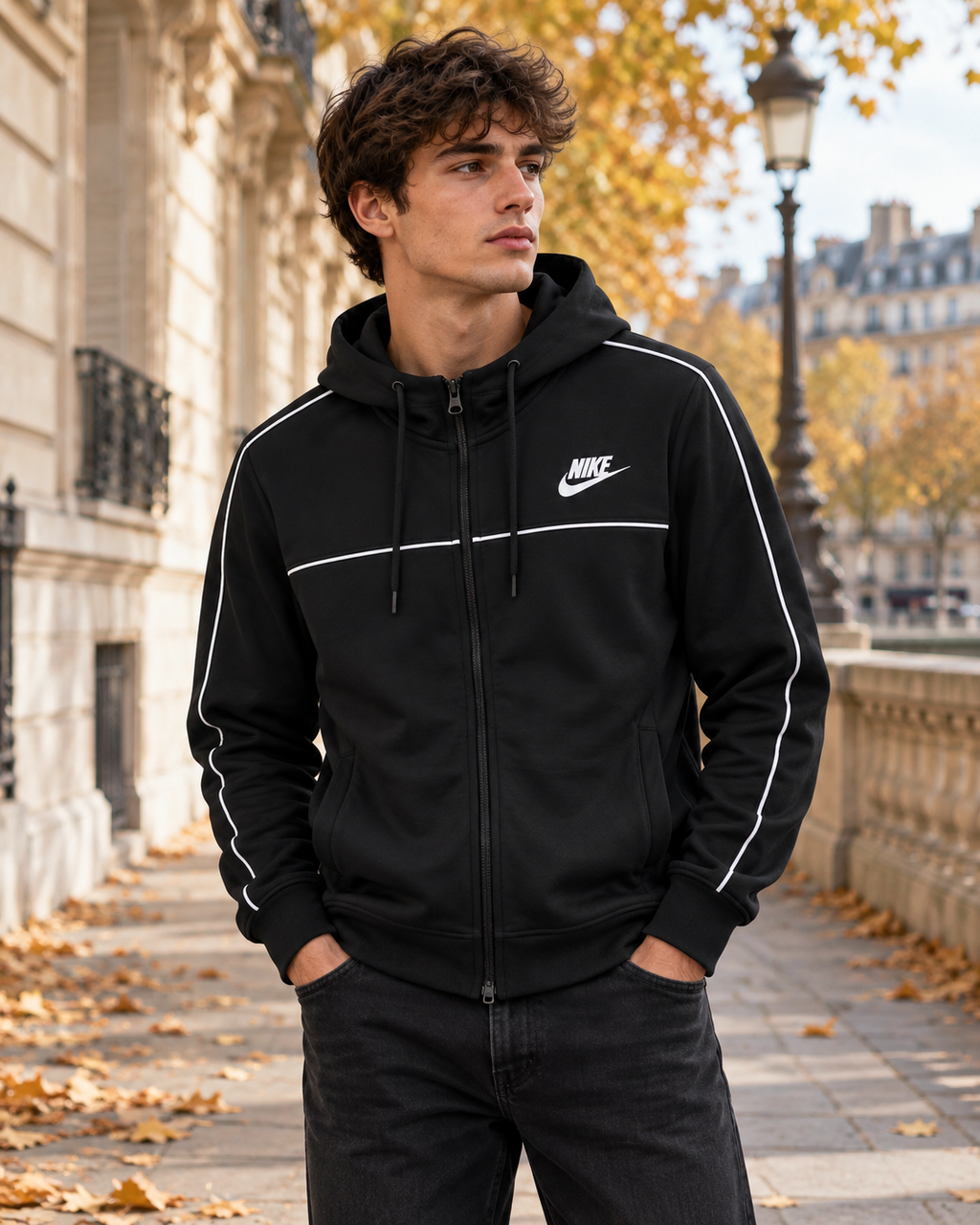 Nike Ανδρική Ζακέτα Μαύρη - XS