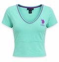U.S. Polo Assn. Γυναικείο Crop T-Shirt Μπλουζάκι – Τιρκουάζ – L