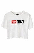 Diesel Denim Division Crop T-Shirt Λευκό-S