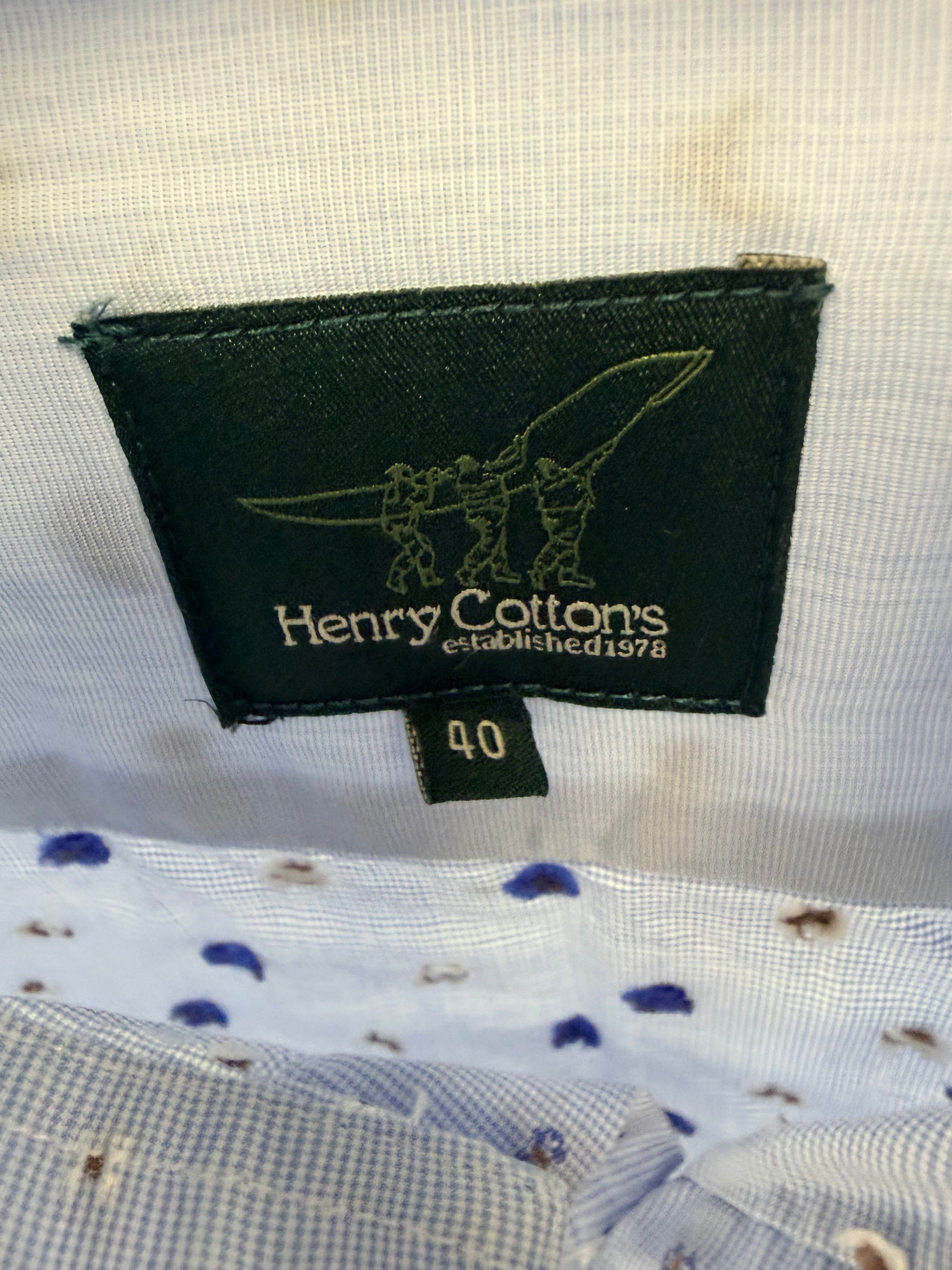 Henry Cotton’s Ανδρικό Πουκάμισο Γαλάζιο Micro Print-40