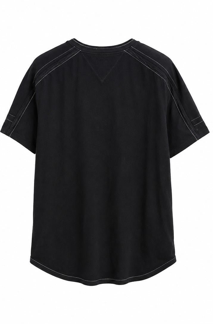 Calvin Klein Jeans Reverse Logo V-Neck T-Shirt – Black – Size XXXL