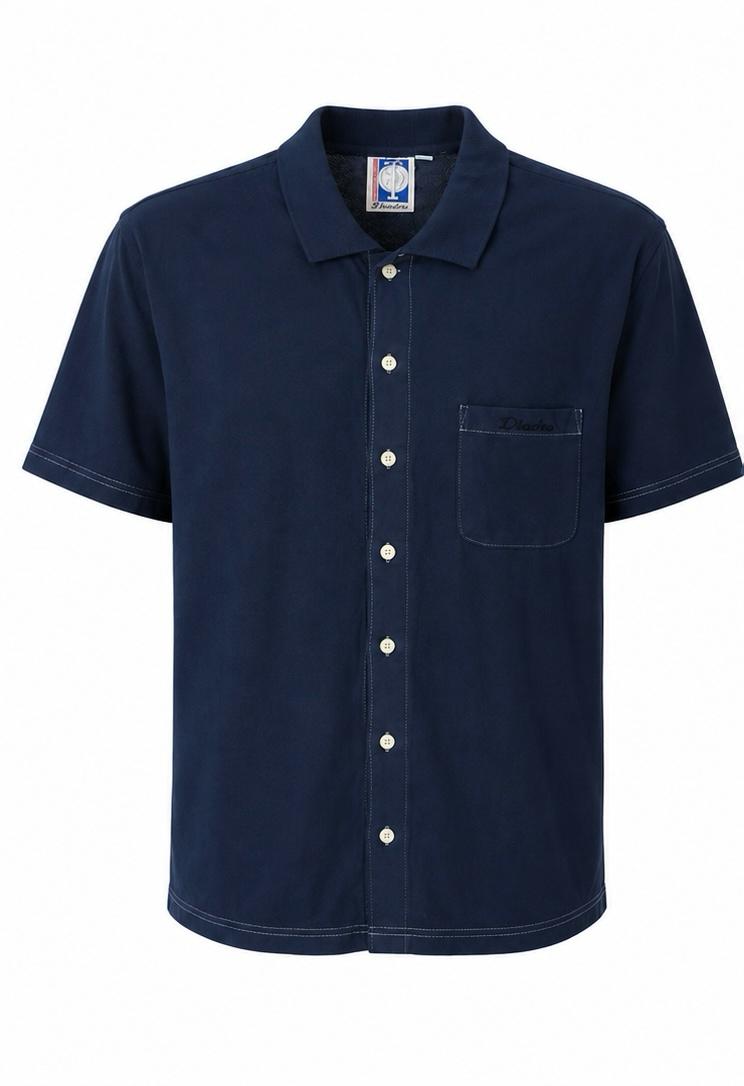 Tennis Italiano Vintage Button-Up Shirt – Navy Blue – S