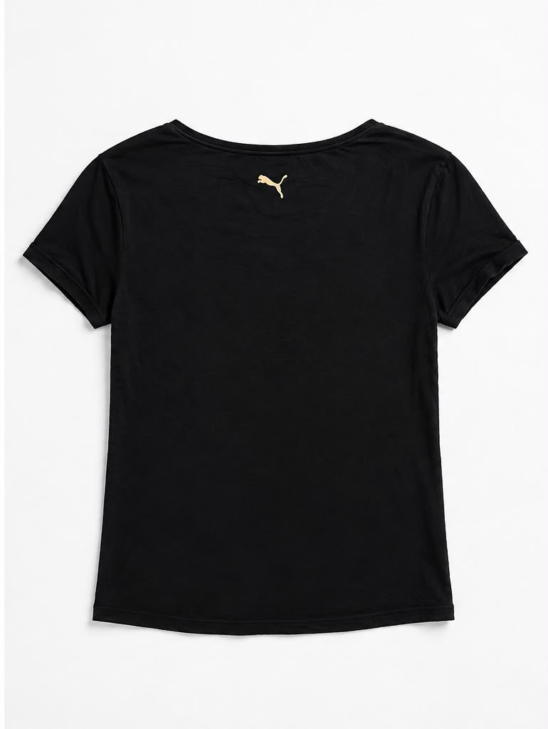 Puma Γυναικείο T-Shirt Μπλουζάκι V-Neck – Μαύρο – XL
