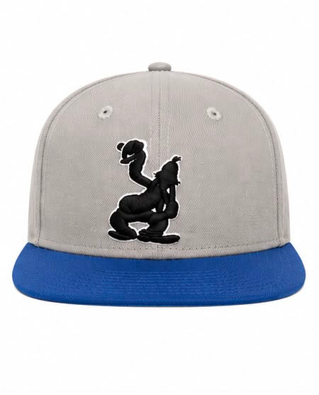New Era Snapback Cap – Grey / Royal Blue (Cartoon Character)