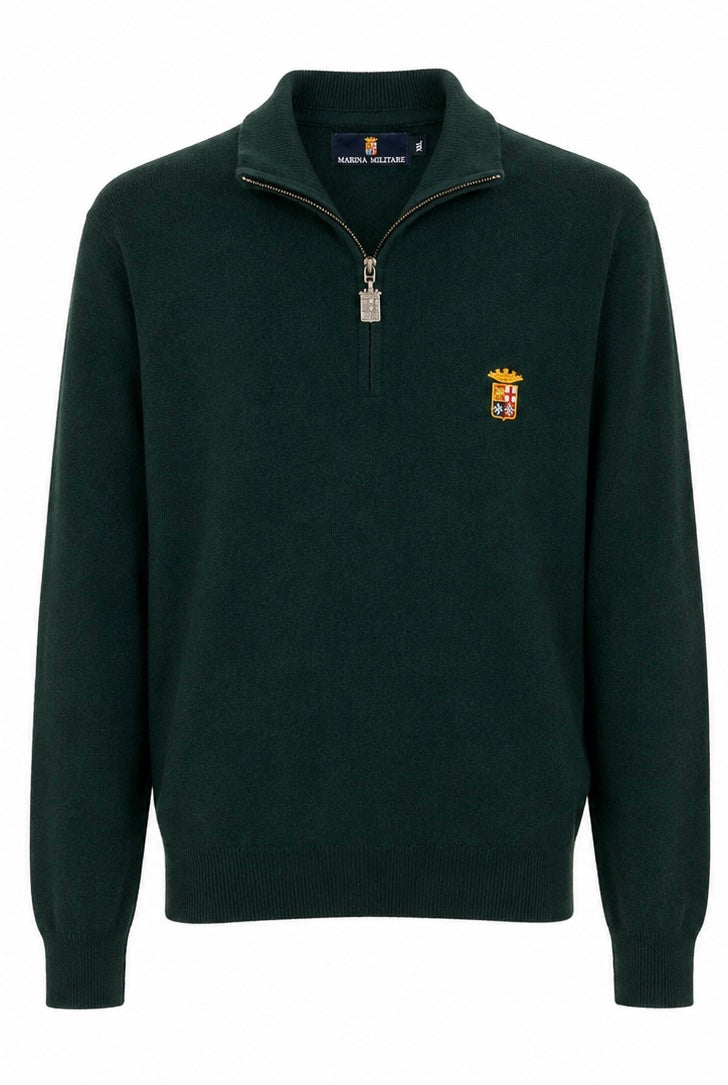 Marina Militare Half-Zip Knit Sweater – Dark Green-XL