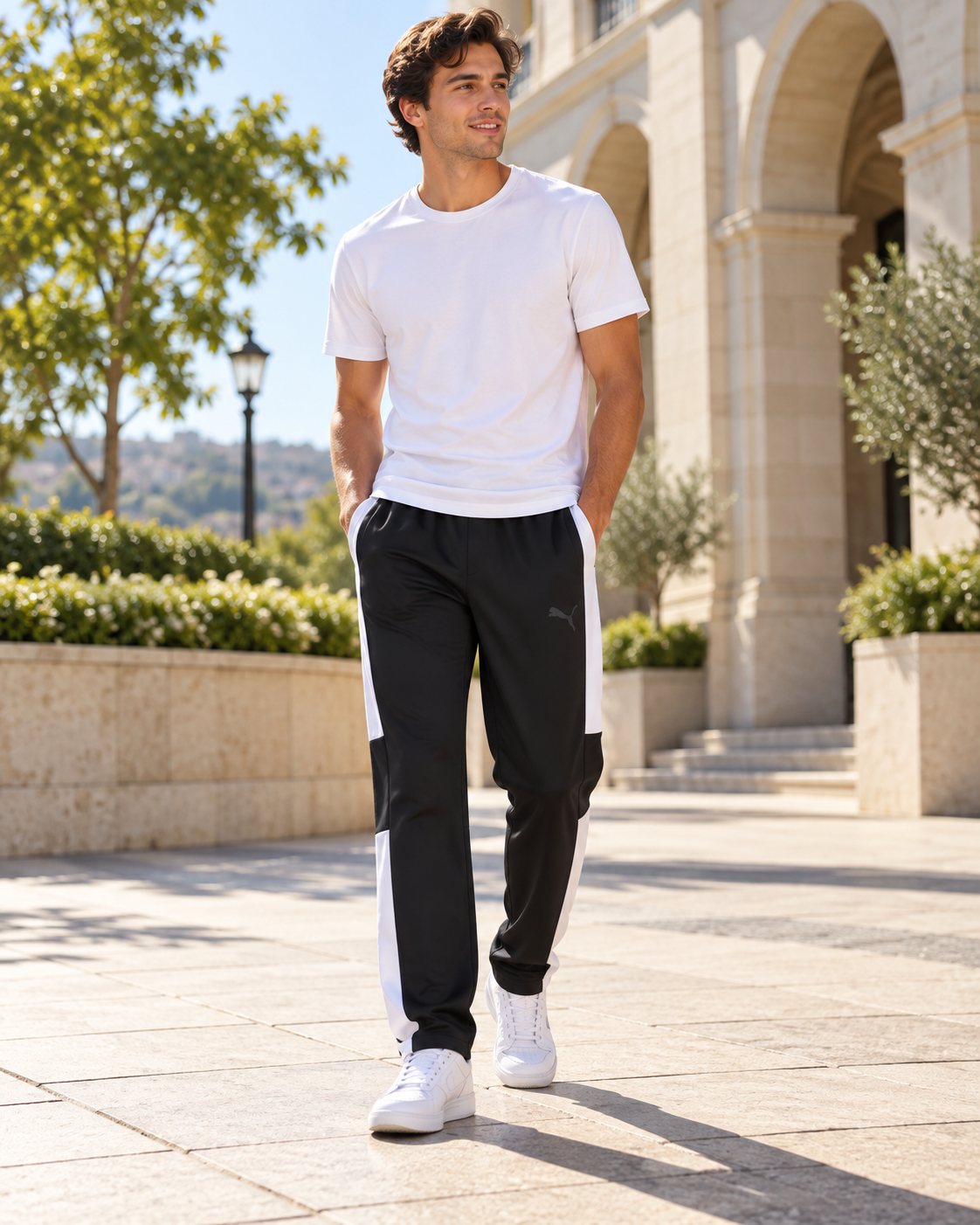 Puma Ανδρικό Παντελόνι Φόρμας Μαύρο - L