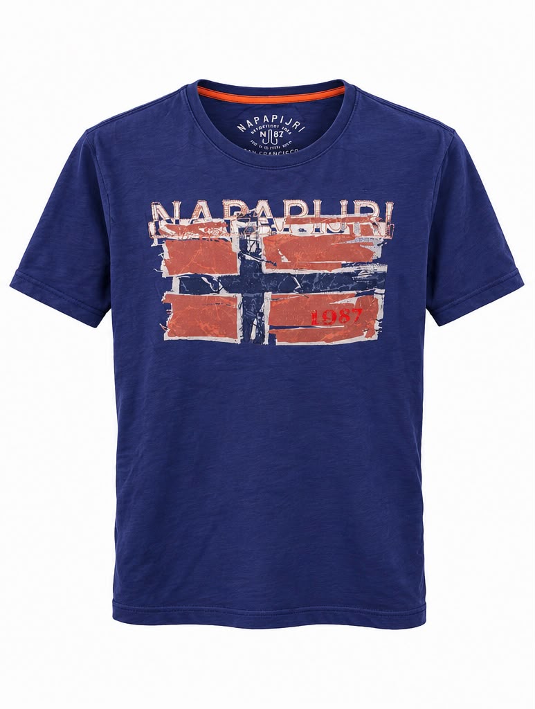 Napapijri Ανδρικό T-Shirt Μπλε με Graphic Logo – M