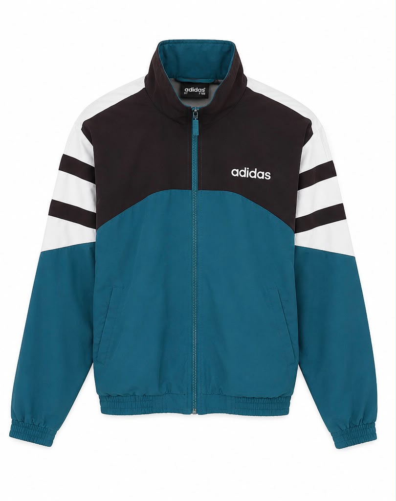 Adidas Vintage Track Jacket – Black / Teal-2XL