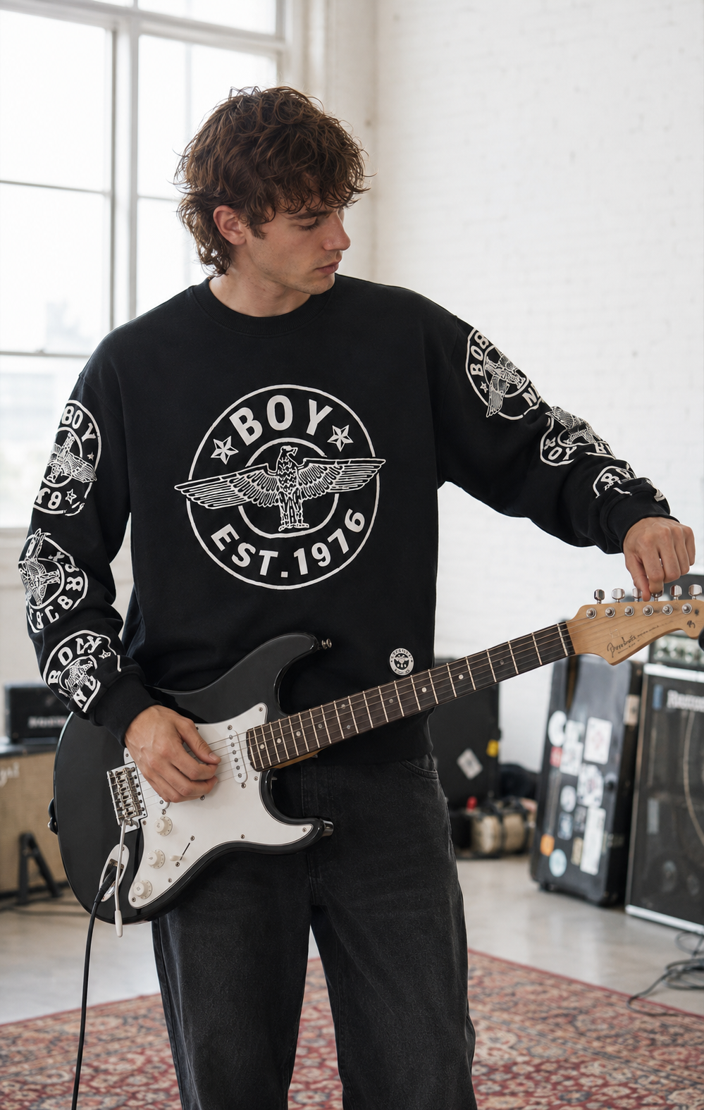 BOY London Ανδρικό Φούτερ – Μαύρο/Λευκό – S
