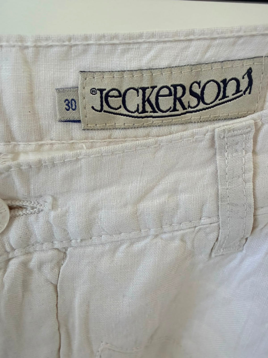 Jeckerson White Cotton Pants-W30