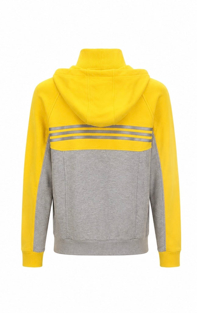 Adidas Ανδρική Ζακέτα Φούτερ με Κουκούλα – Κίτρινο/Γκρι – M