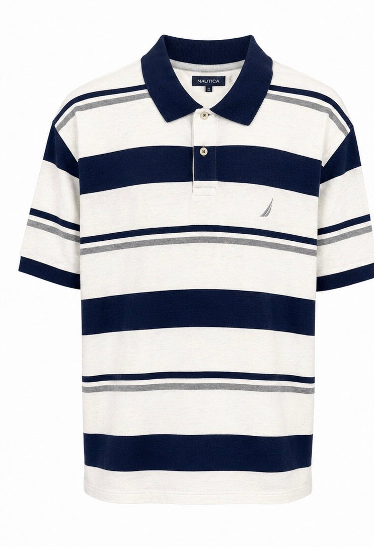 Nautica Striped Polo Shirt – L