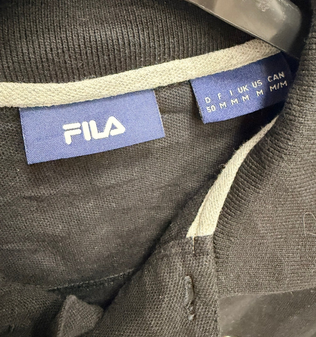 Fila Ανδρικό Polo Μαύρο / Classic Logo M