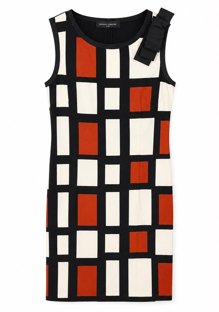 Sandro Ferrone Roma Γυναικείο Φόρεμα Geometric Print Αμάνικο-L