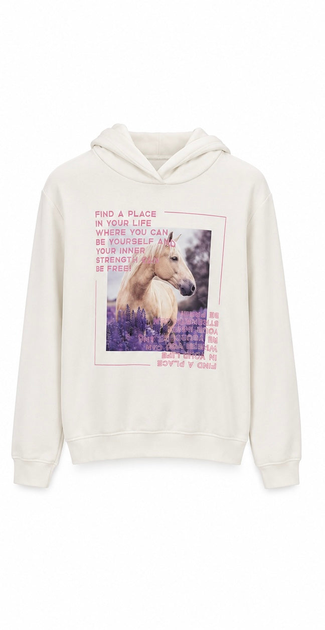 Page One Young Παιδικό Φούτερ με Κουκούλα – Εκρού – Size 12-13 Years