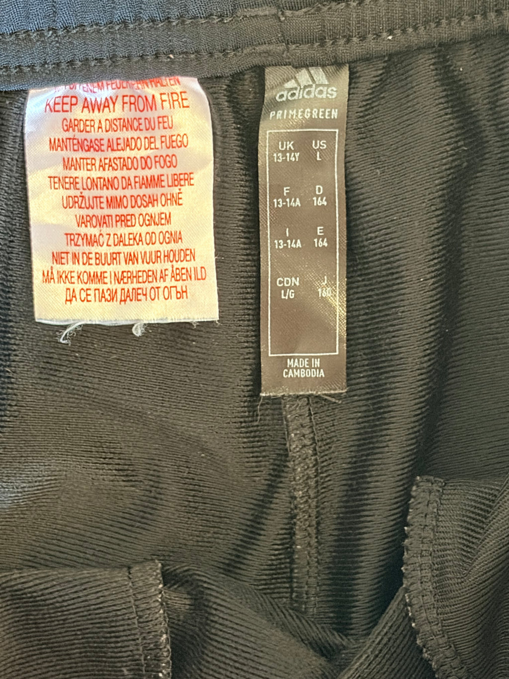 adidas Black 3-Stripes Track Pants-L