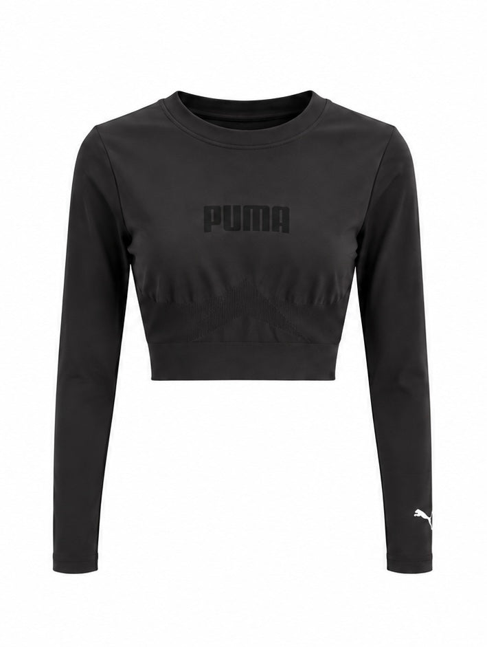 Puma Γυναικείο Μακρυμάνικο Crop Top Μπλουζάκι – Μαύρο – XS